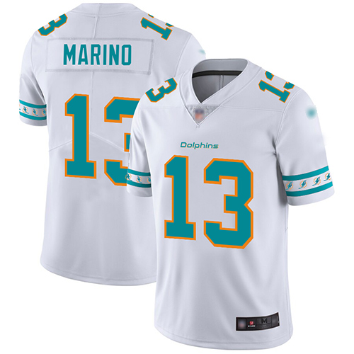 Miami Dolphins #13 Dan Marino White Men Stitched NFL Limited Team Logo Fashion Jersey